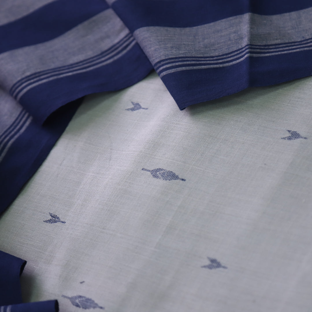 Madhubala Steel Beige Thread Weaved Handloom Cotton Suit Set