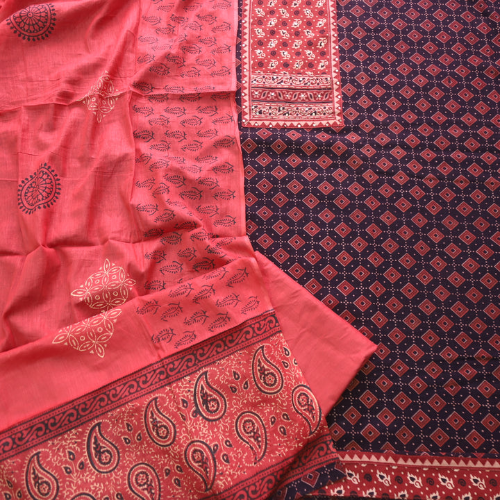 Khairiyat Rough Black Kutch Neck Inspired Neck Work Cotton Suit Set