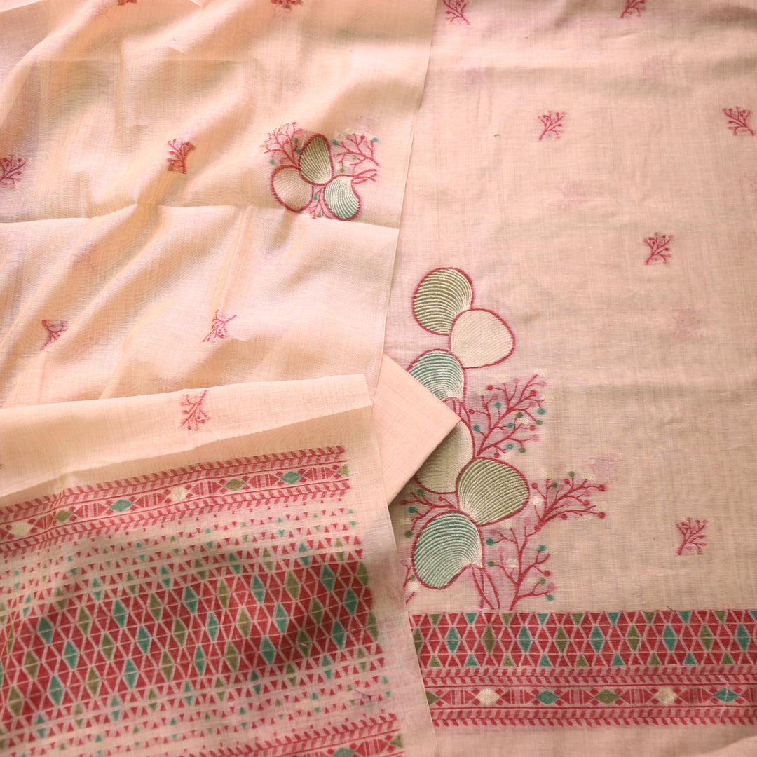 Riwayat Sand Beige Zari with Floral Authentic Jamdani Weaved Suit Set