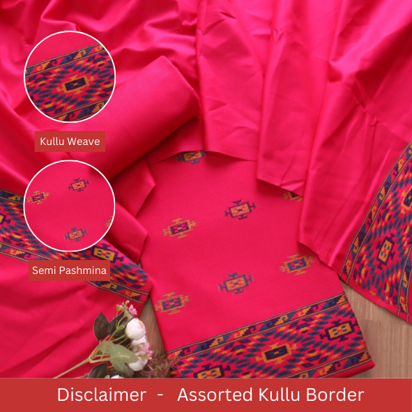 Kranti Magenta Pink Kullu Thread Weaved Hem Semi Pashmina Winter Suit Set