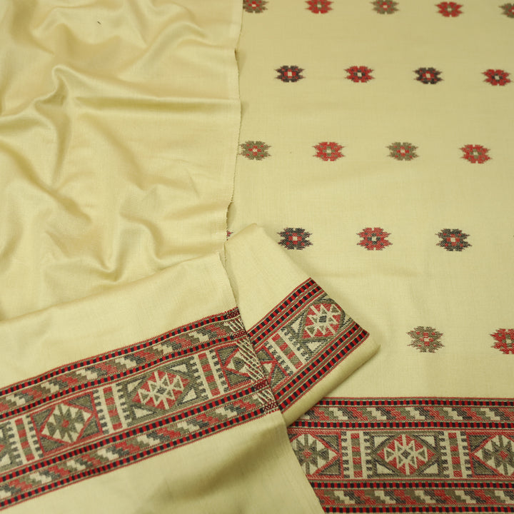 बेगमजान Skin Beige Enhanced with Thread Weaved Hem Semi Pashmina Winter Set