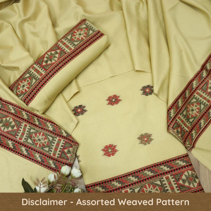 बेगमजान Skin Beige Enhanced with Thread Weaved Hem Semi Pashmina Winter Set