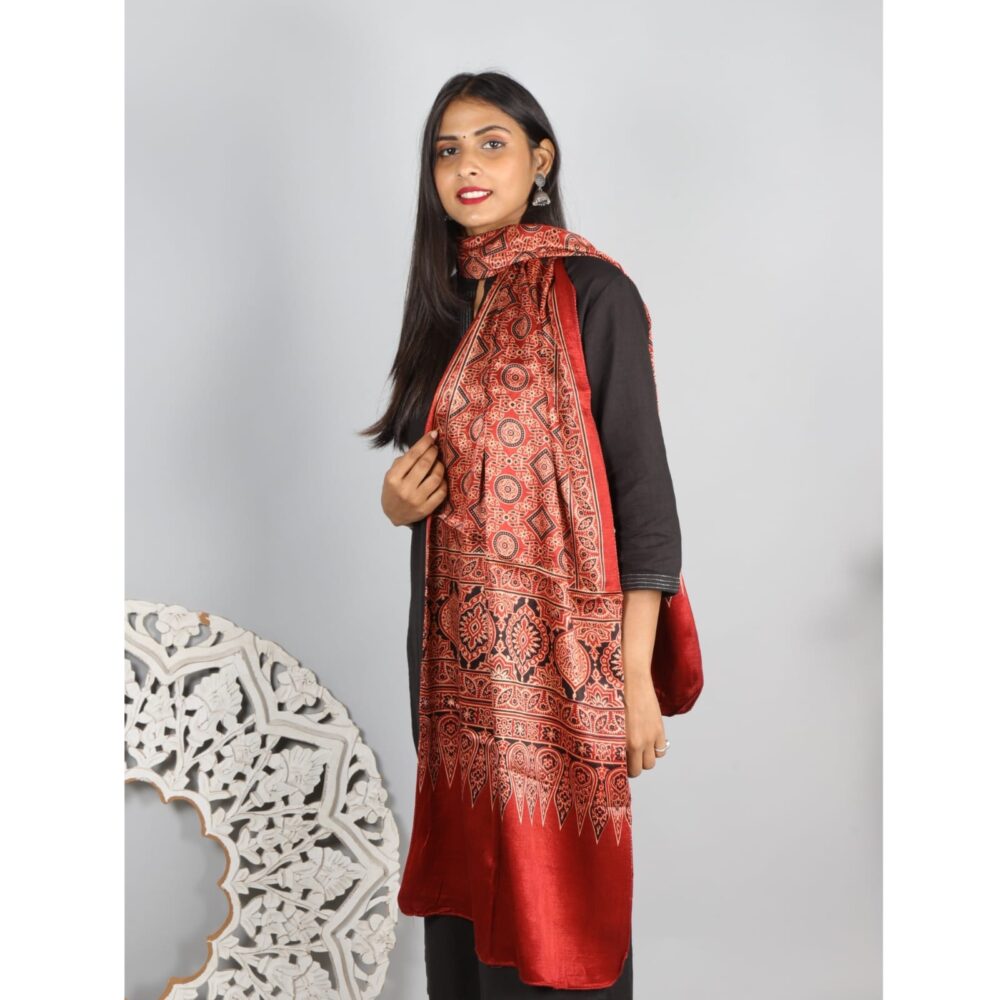 Red Mashru Stole dupatta