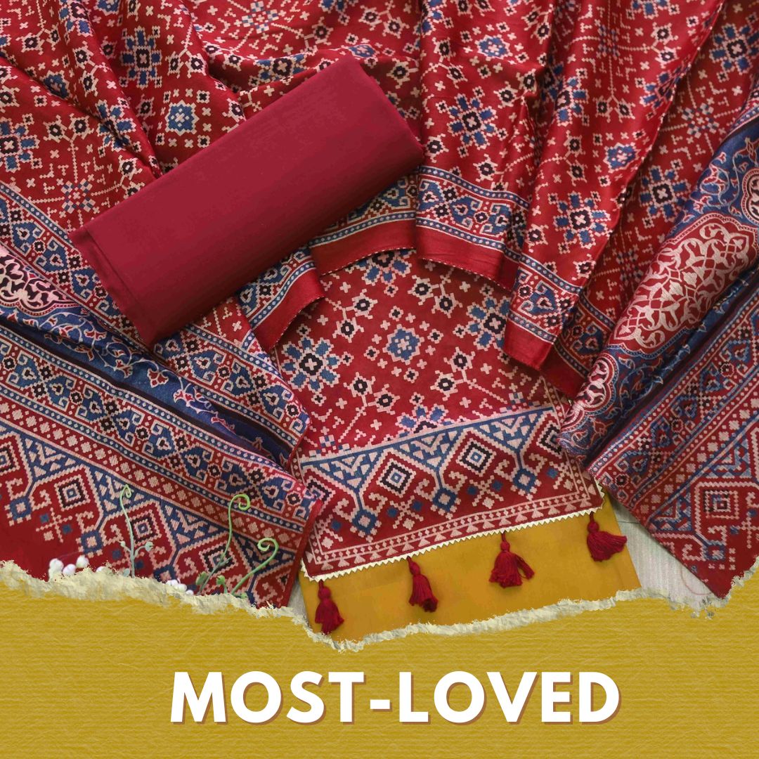 Zulfat Mustard Yellow Glazed Cotton Top and Printed Mashru Dupatta-D1