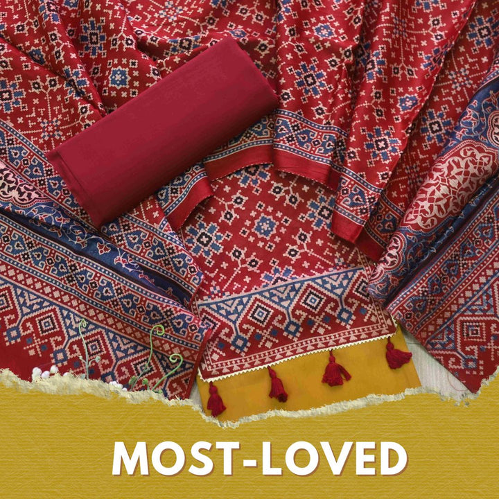 Zulfat Mustard Yellow Glazed Cotton Top and Printed Mashru Dupatta-D1