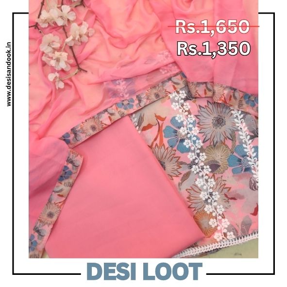Madhubala Toffee Pink Thread Embroidered Work Cotton Suit Set
