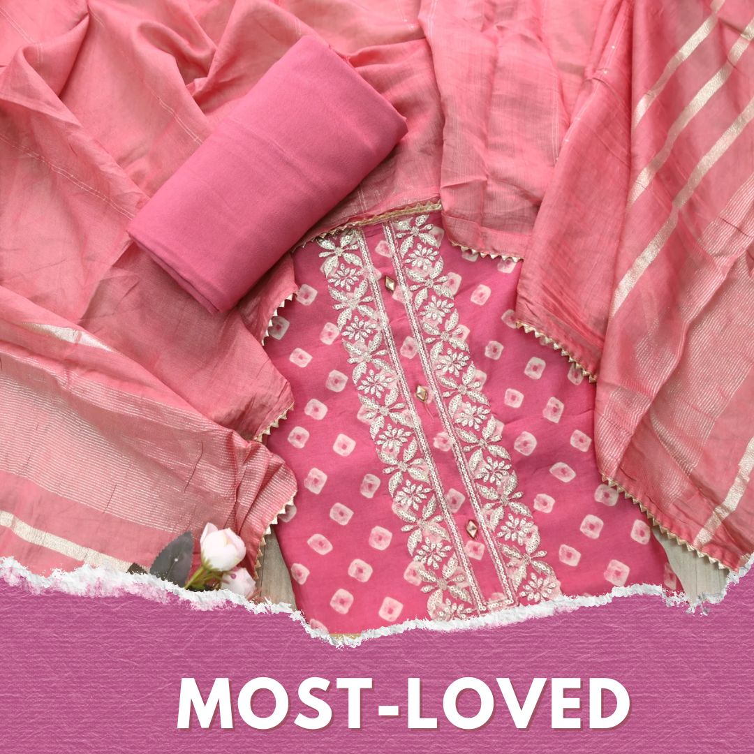 Ishaani Mauve Pink Printed Embellish Zari Neck Work Modal Suit Set