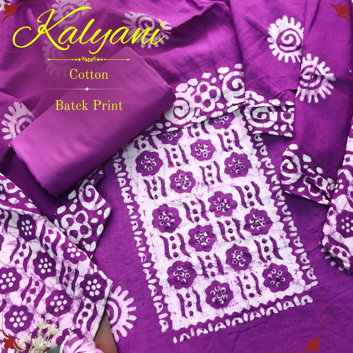 Kalyani  Orchid Purple Fench Knot Batik Print Modal Set