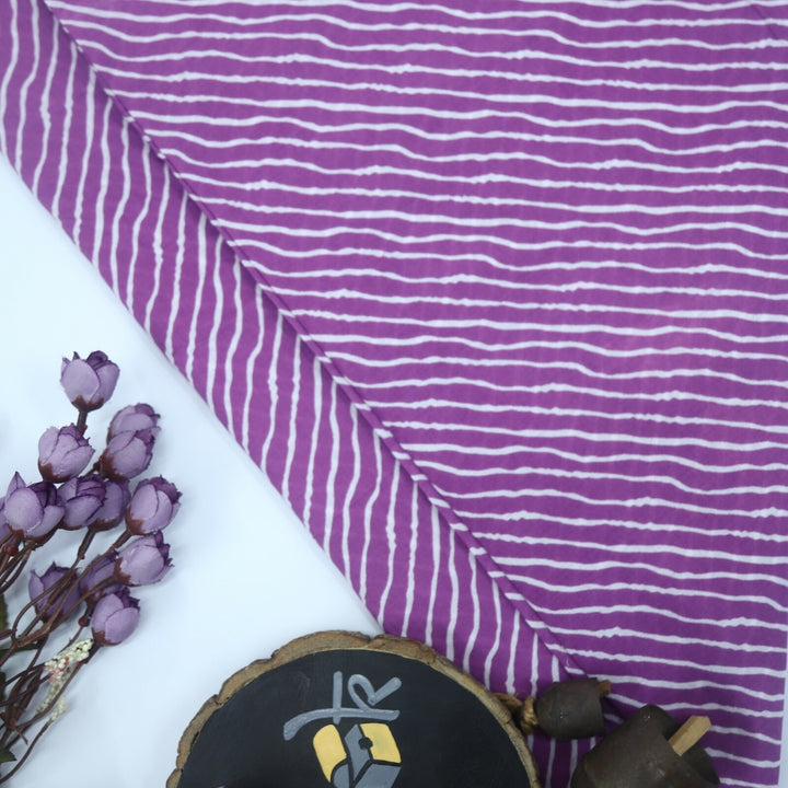Periwinkle Purple Leheriya Printed Cotton Fabric