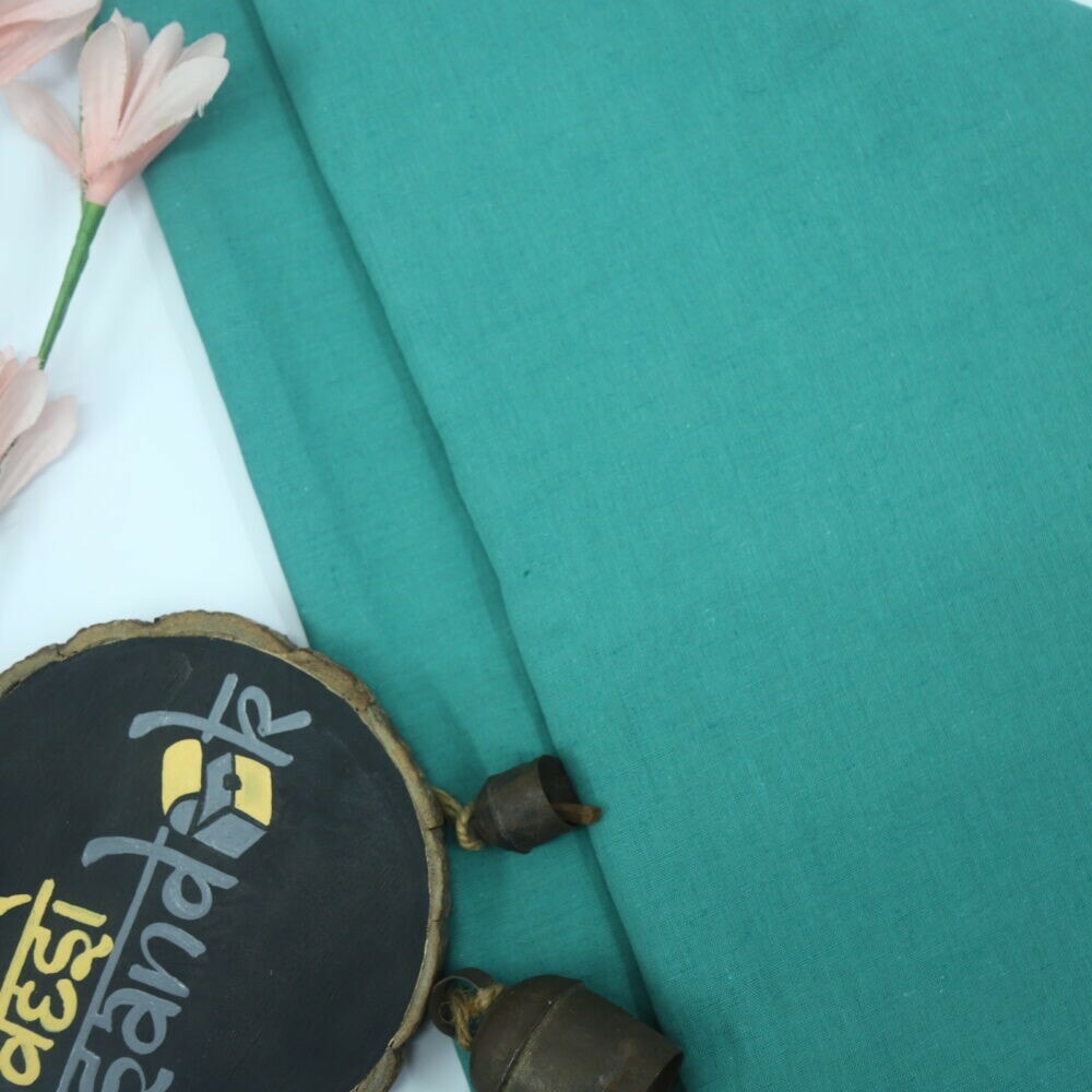 Jade Green Cotton Flax Fabric