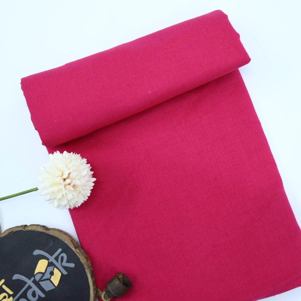 Hot Pink Cotton Flax Fabric