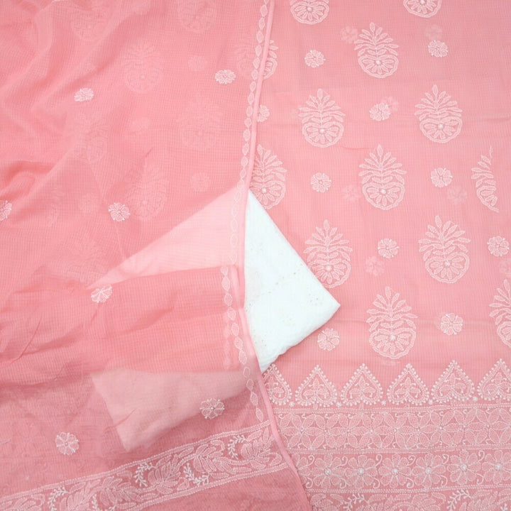 Pink Kota Chikankari Top and Dupatta 2 Piece Set