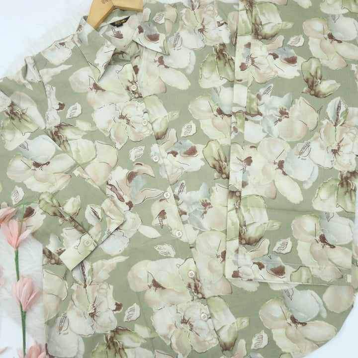 Green Floral Printed Cotton Co-ord Set