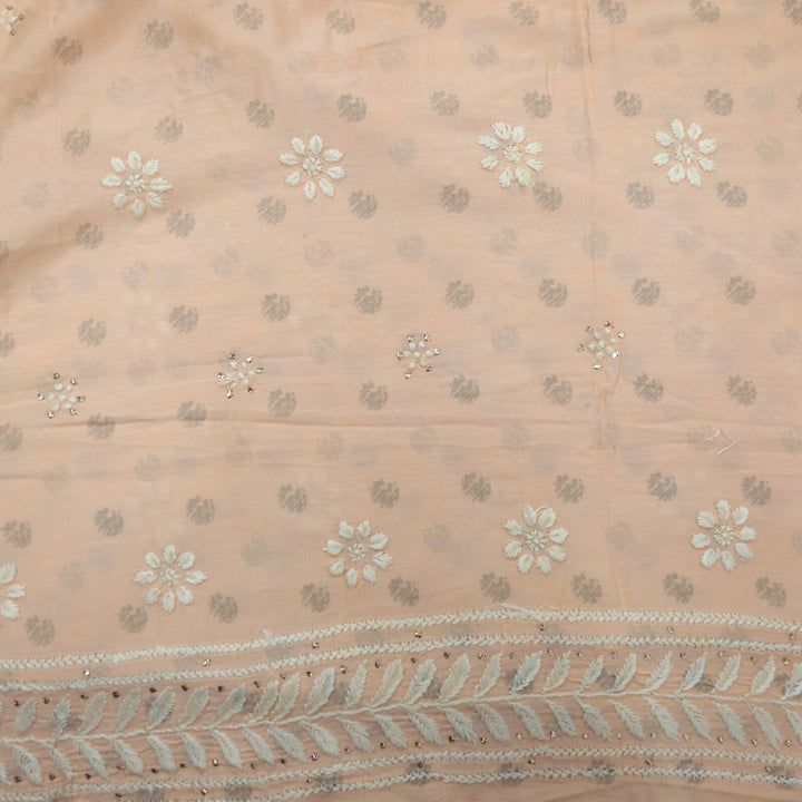 Melon Peach Hand Embroidered Chikankari With Mukaish work Top