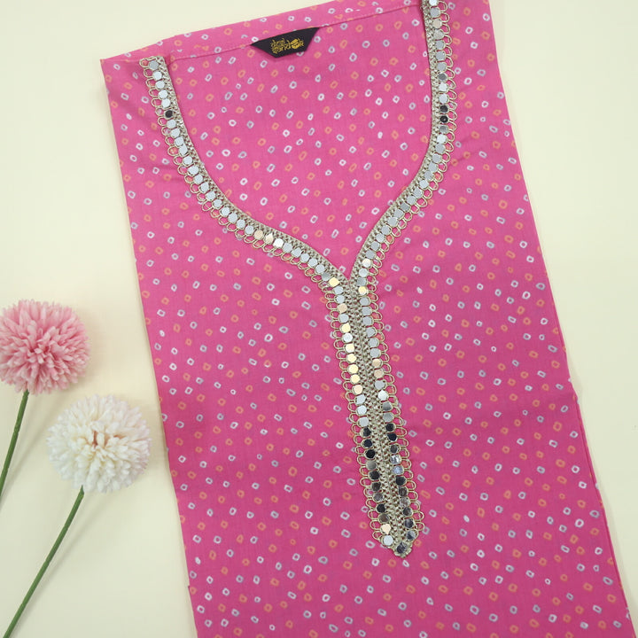 Pink Bandhani Inspired Printed Cotton Top