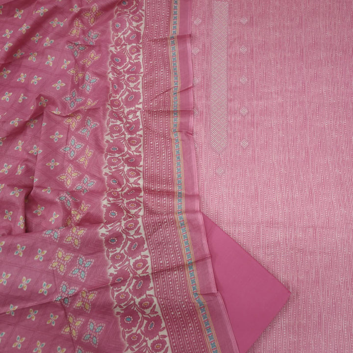 Mulberry Mauve Printed Jam Cotton Top With Cotton Dupatta Set