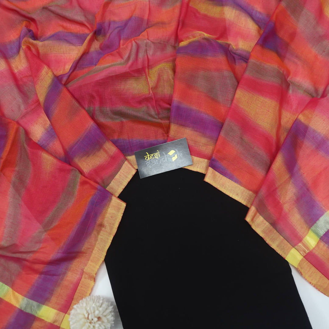 Multicolour Chanderi Silk Dupatta