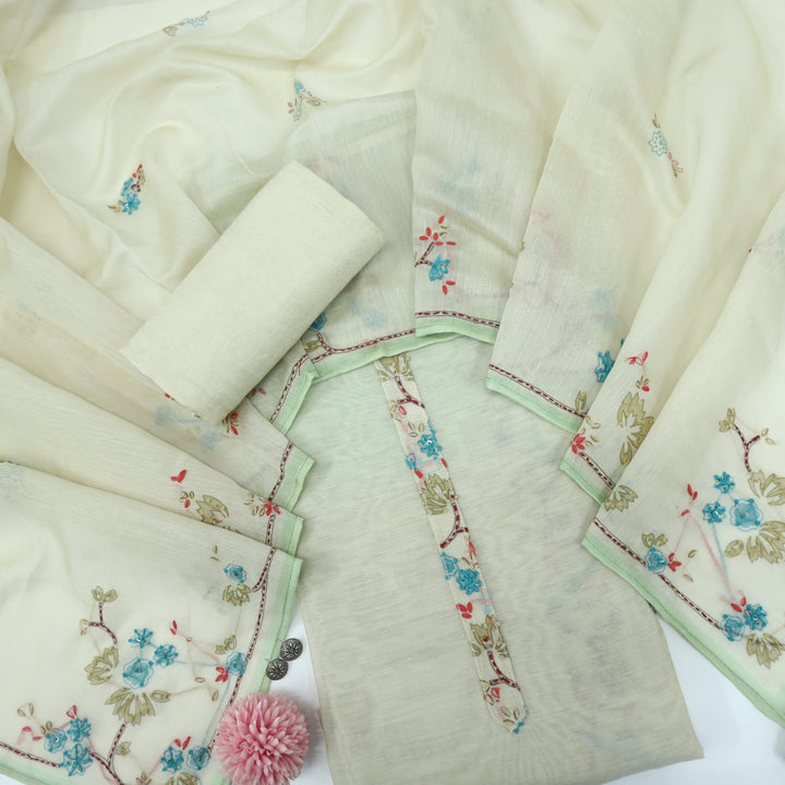 Kohinoor Light Green Chanderi Top with Chanderi Dupatta