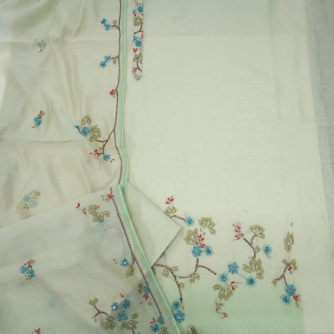 Kohinoor Light Green Chanderi Top with Chanderi Dupatta