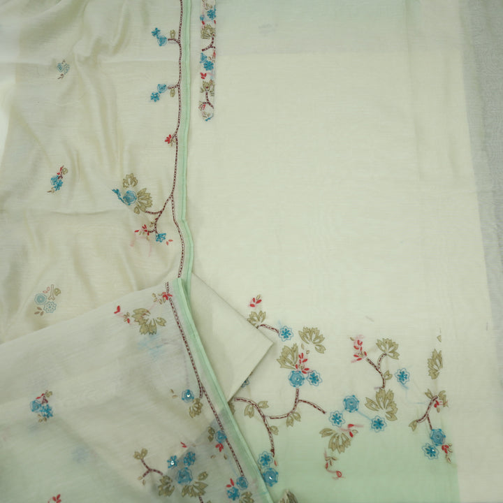 Kohinoor Light Green Chanderi Top with Chanderi Dupatta