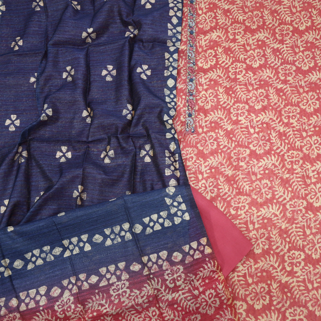 Mukammal Punch Pink Chanderi Top with Chanderi Dupatta