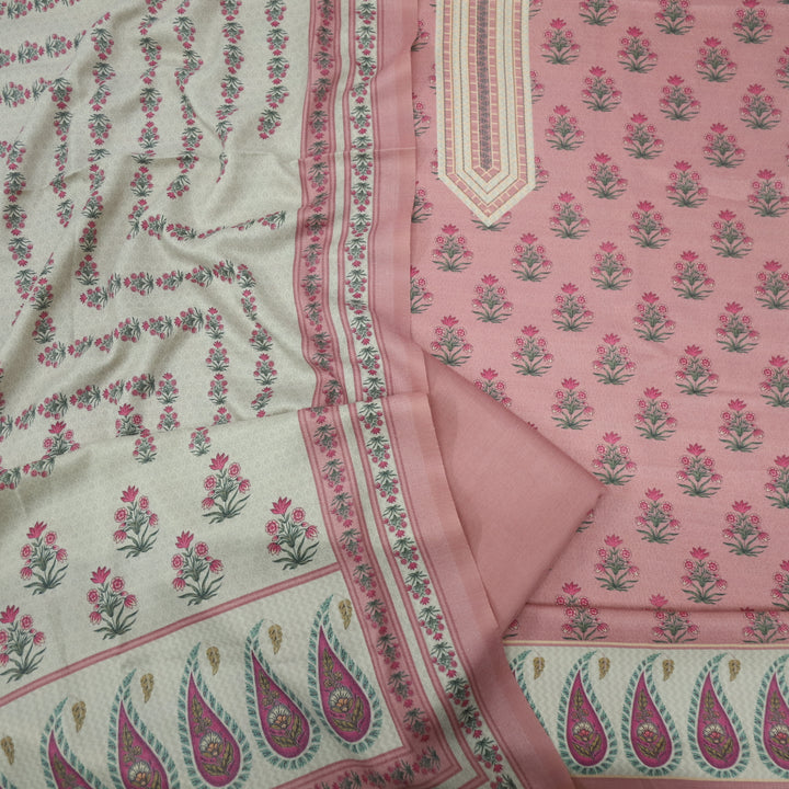 Tanhaai Light Pink Semi Pashmina Top with Semi Pashmina Dupatta