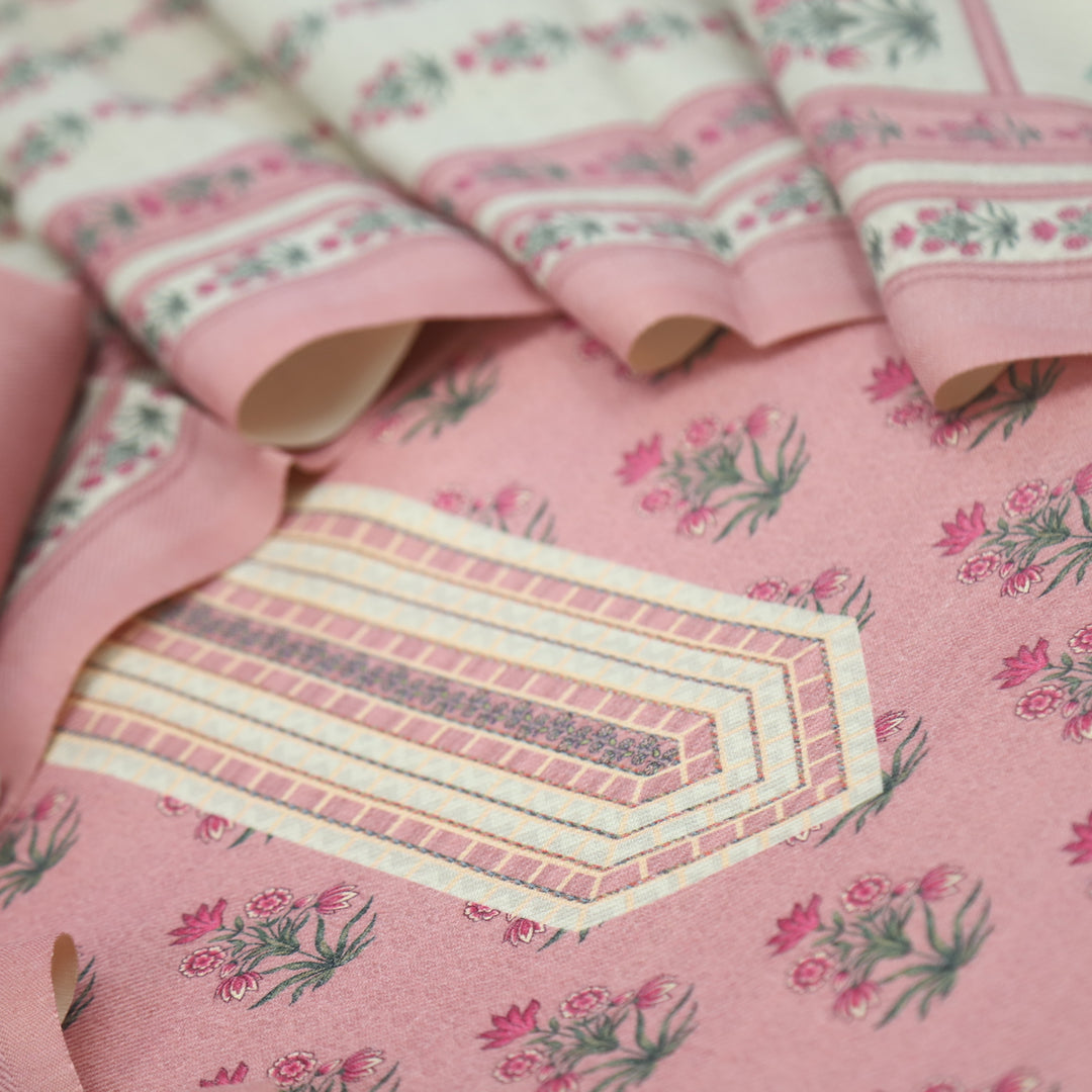 Tanhaai Light Pink Semi Pashmina Top with Semi Pashmina Dupatta
