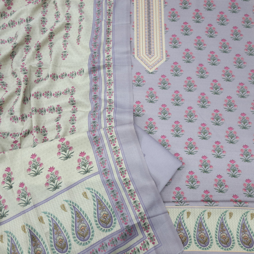 Tanhaai Lavender Semi Pashmina Top with Semi Pashmina Dupatta