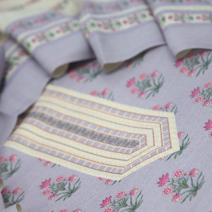 Tanhaai Lavender Semi Pashmina Top with Semi Pashmina Dupatta