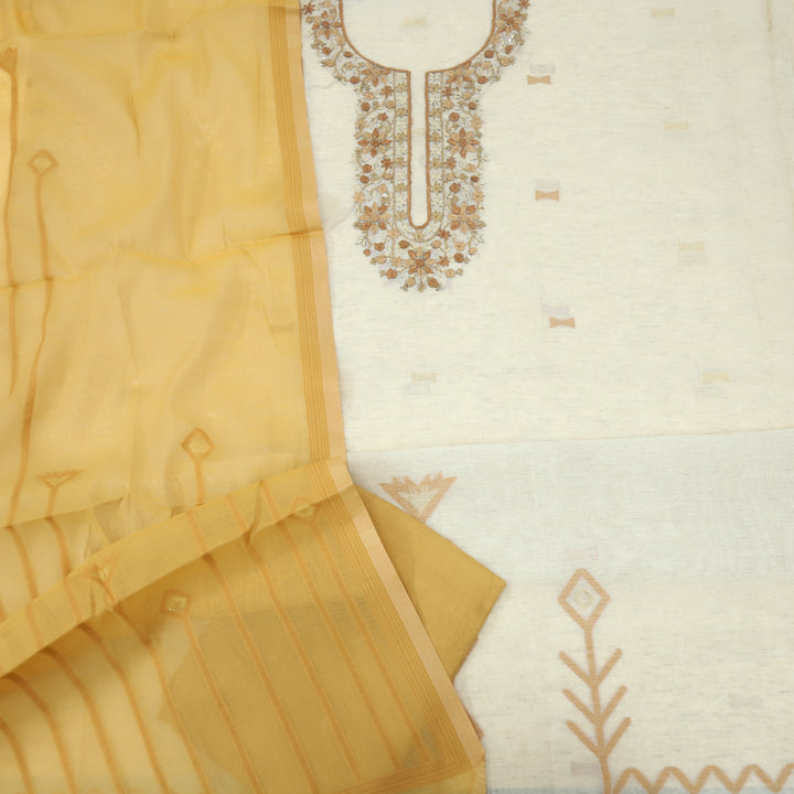 Jannat Sweetcorn Orange Jamdani Top and Jamdani Dupatta-D2