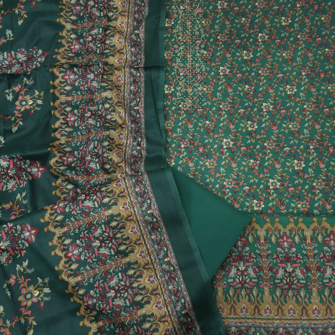 Ruksana Sacramento Green Semi Pashmina Top with Semi Pashmina Dupatta