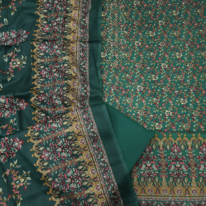 Ruksana Sacramento Green Semi Pashmina Top with Semi Pashmina Dupatta