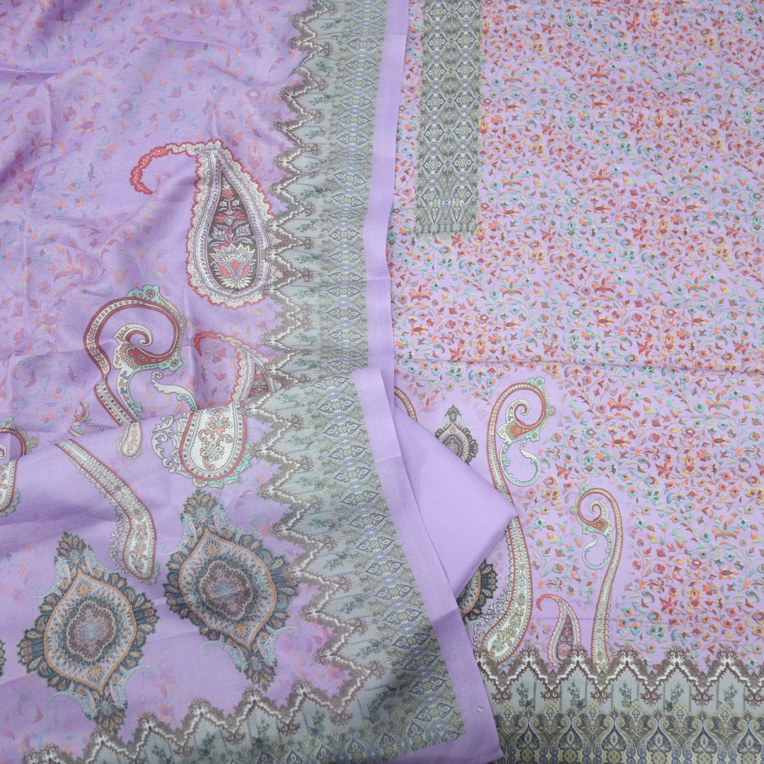 Tawana Lavender Purple Semi Pashmina Top with Semi Pashmina Dupatta-D1