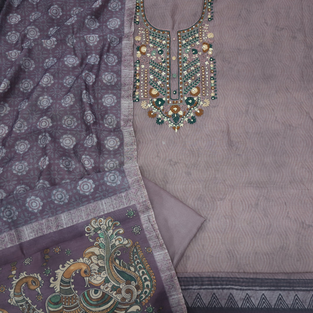 Kohinoor Misty Mauve Chanderi Top with Printed Chanderi Dupatta