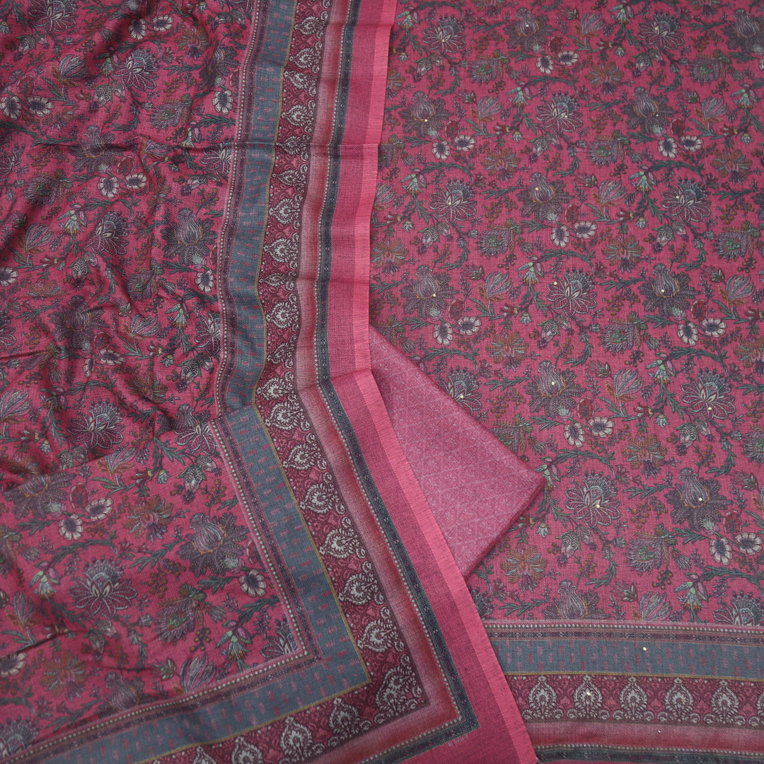 Bhavnaye Mystic Pink Digital Printed Semi Pashmina Suit Set