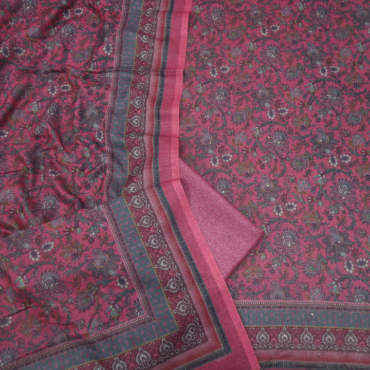 Bhavnaye Mystic Pink Digital Printed Semi Pashmina Suit Set