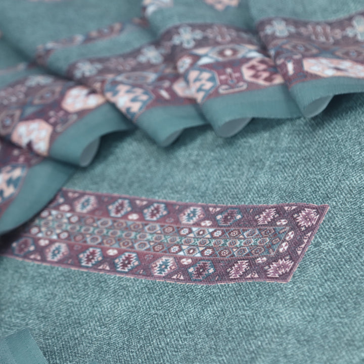 Kanya Fern Green Digital Printed Semi Pashmina Suit Set