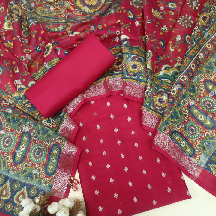 Paash Ruby Purple Zari Weaved Chanderi Suit Set