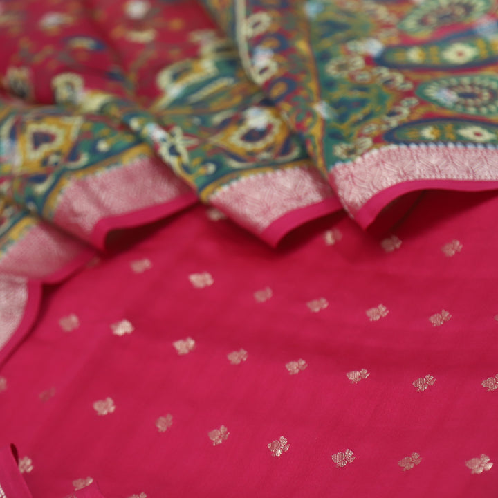 Paash Ruby Purple Zari Weaved Chanderi Suit Set