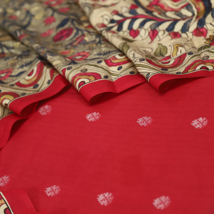 Sharara Ruby Pink Classic Dobby Work Pure Viscose Semi Pashmina Suit Set