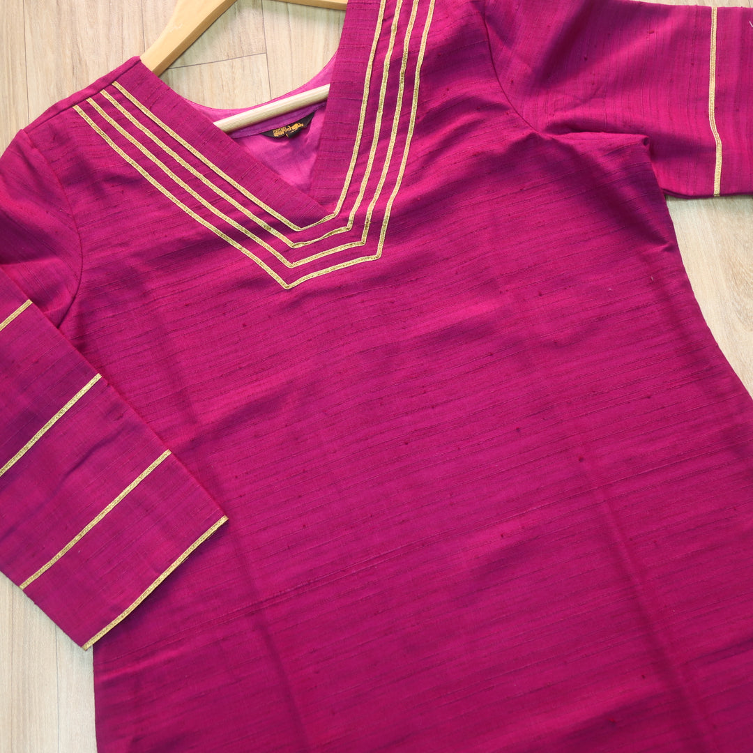 Magenta Purple Mahi Silk Kurti