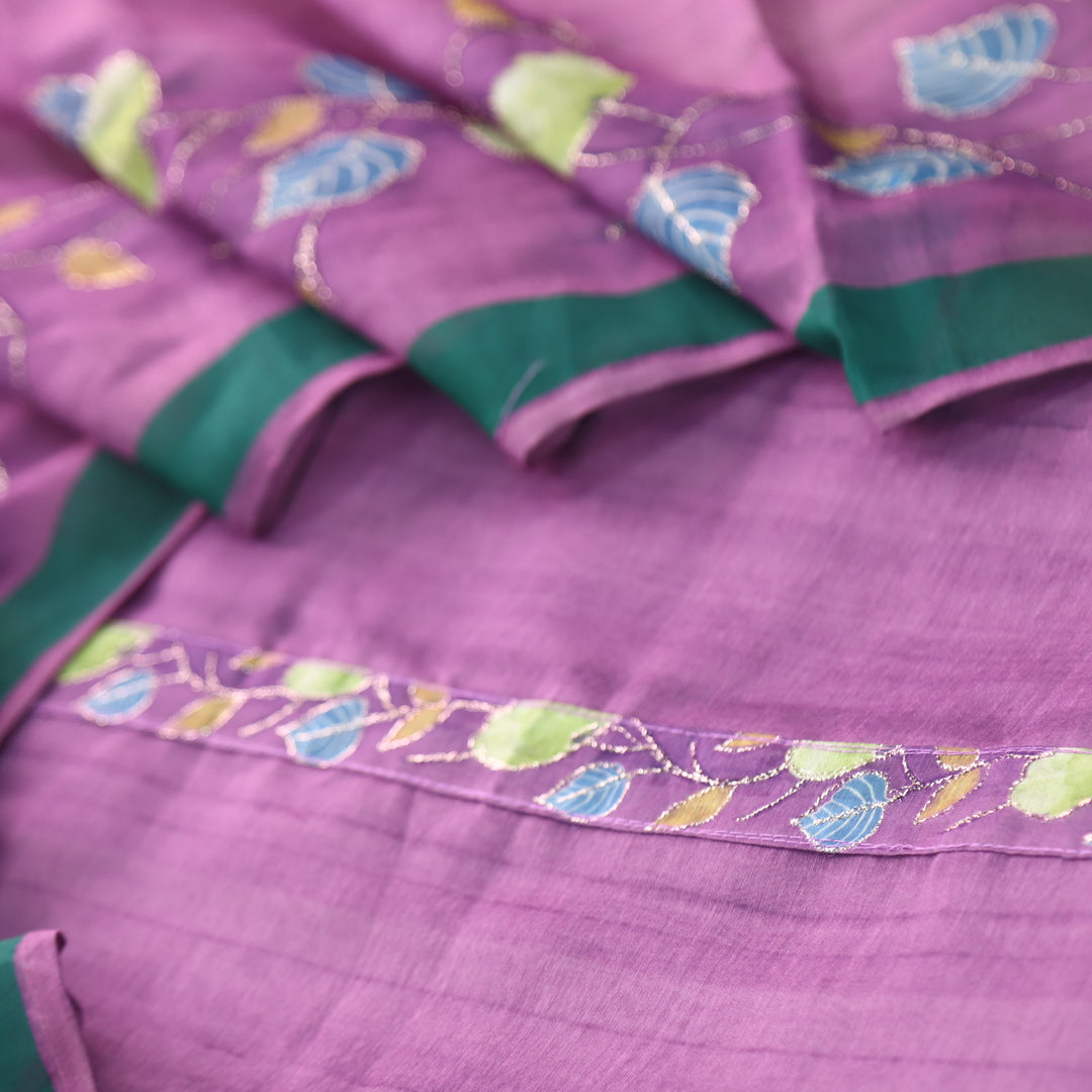 Kohinoor Grape Purple Pichwai Print Zari Work Chanderi Suit Set