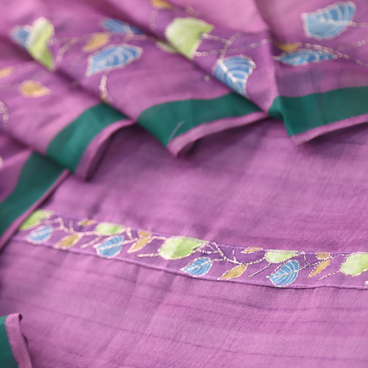 Kohinoor Grape Purple Pichwai Print Zari Work Chanderi Suit Set