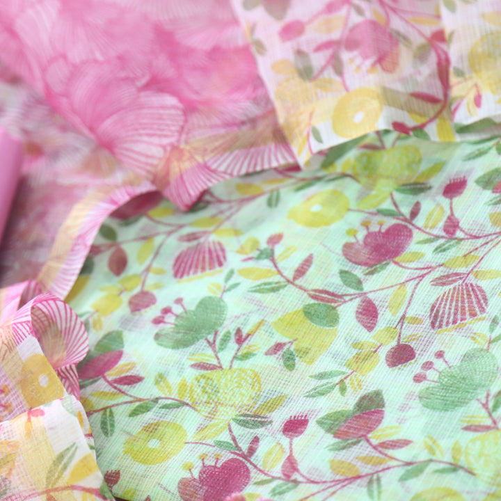 Kamleya Mint Green All Over Floral Printed Kota Doriya Suit Set
