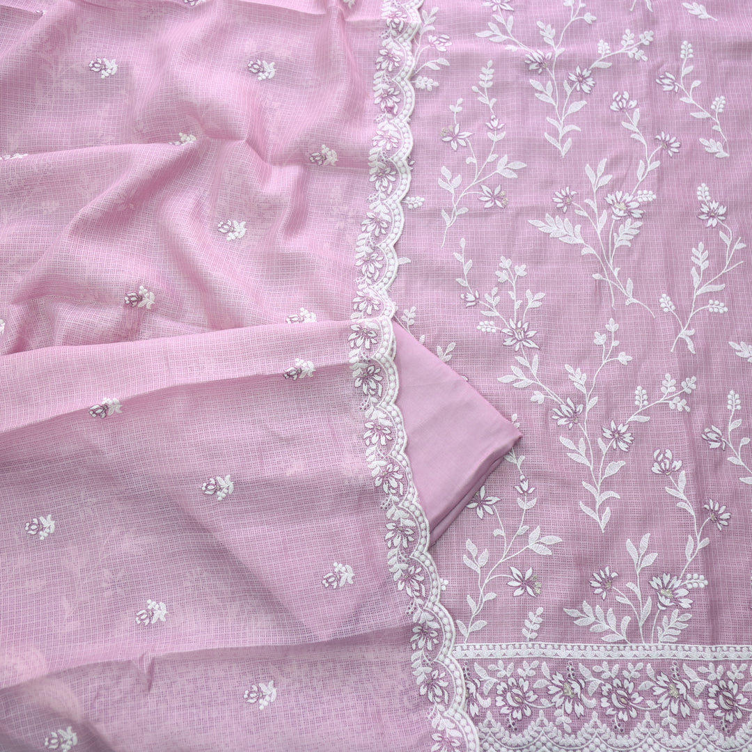 Mahi Mauve Pink All Over Thread Embroidered Kota Doriya suit Set