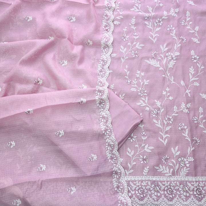 Mahi Mauve Pink All Over Thread Embroidered Kota Doriya suit Set