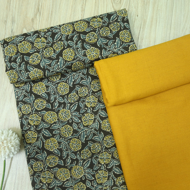 Riwasyish Chocolate Brown Floral Print Cotton 2 Piece Set