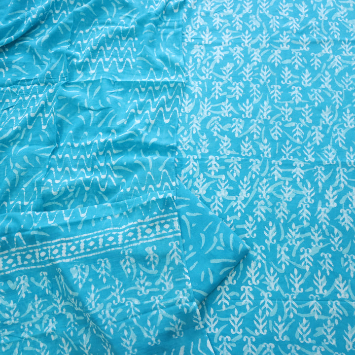 Ada Light Blue Dabu Inspired Printed Cotton Suit Set