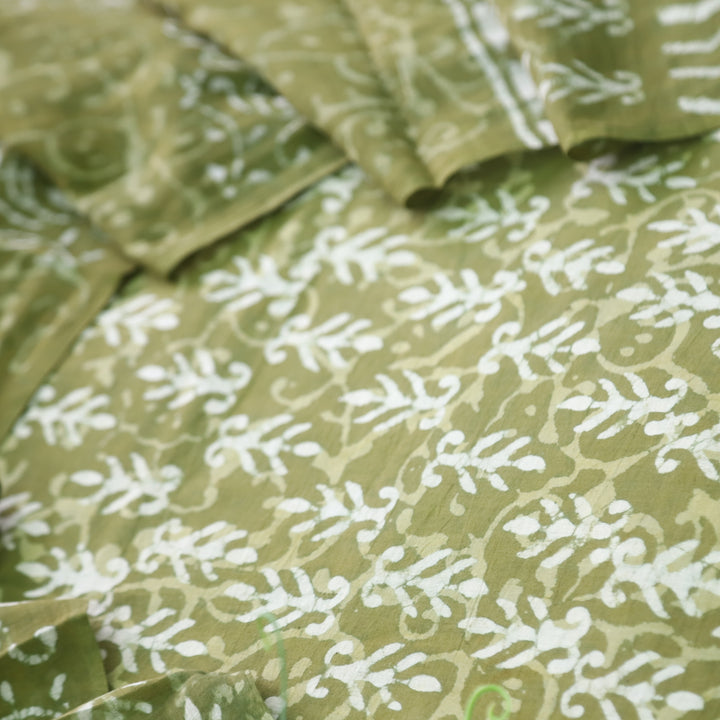 Ada Forest Green Dabu Inspired Printed Cotton Suit Set