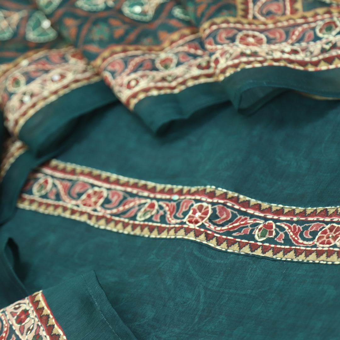Kohinoor Sacramento Green Digital Pichwai Print Chanderi Suit Set